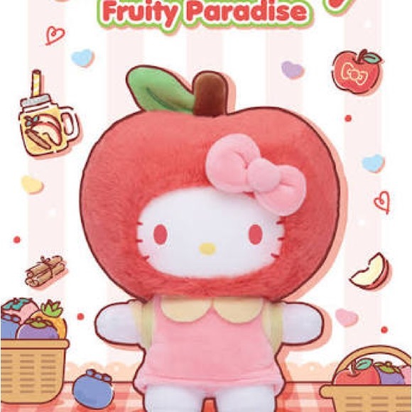 NEW - Hello Kitty Fruity Paradise Plush - Pink and Red Apple - Picture 2 of 7